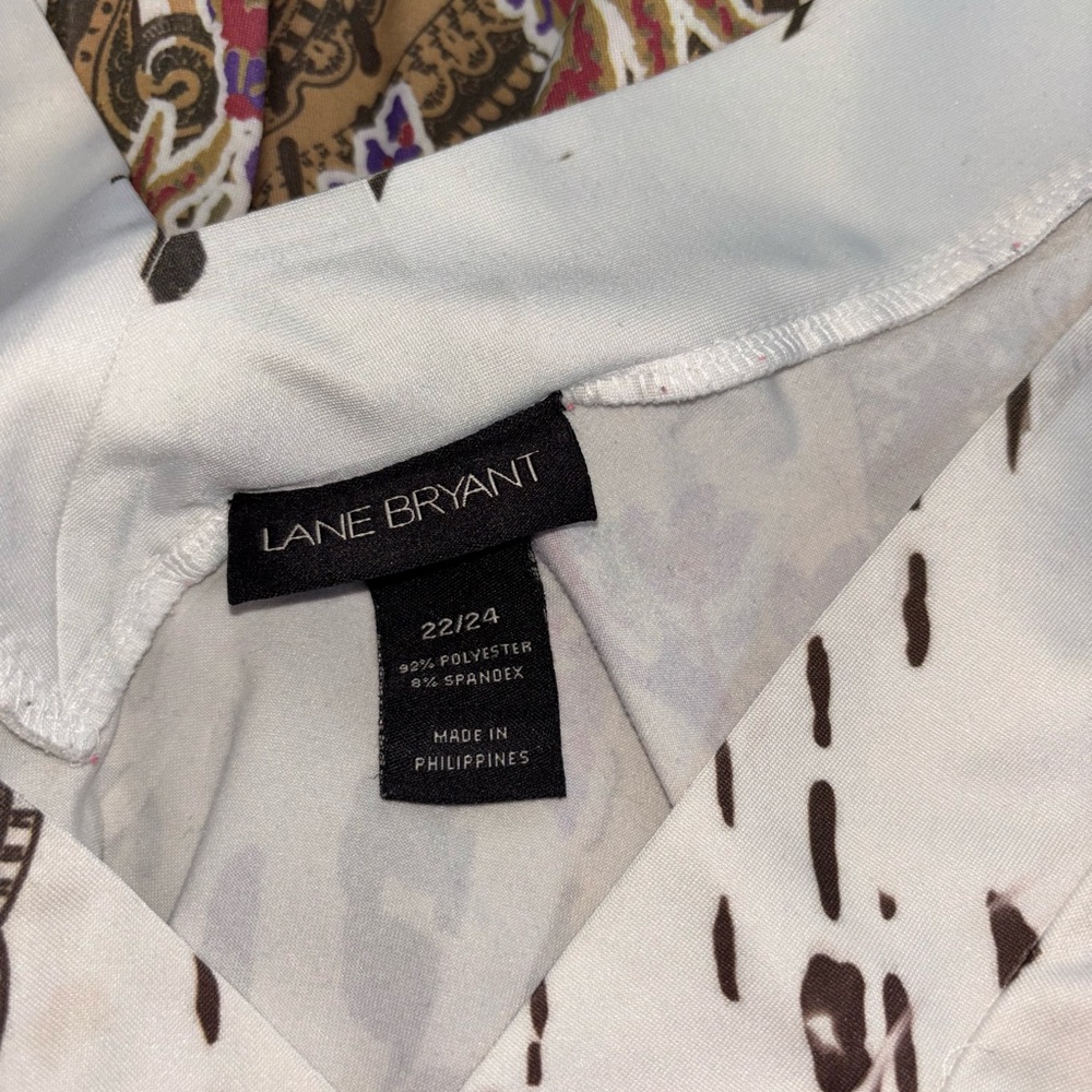 Lane Bryant Plus Size 22/24 Paisley Boho Festival Sleeveless V-Neck Tunic Top - Picture 4 of 5